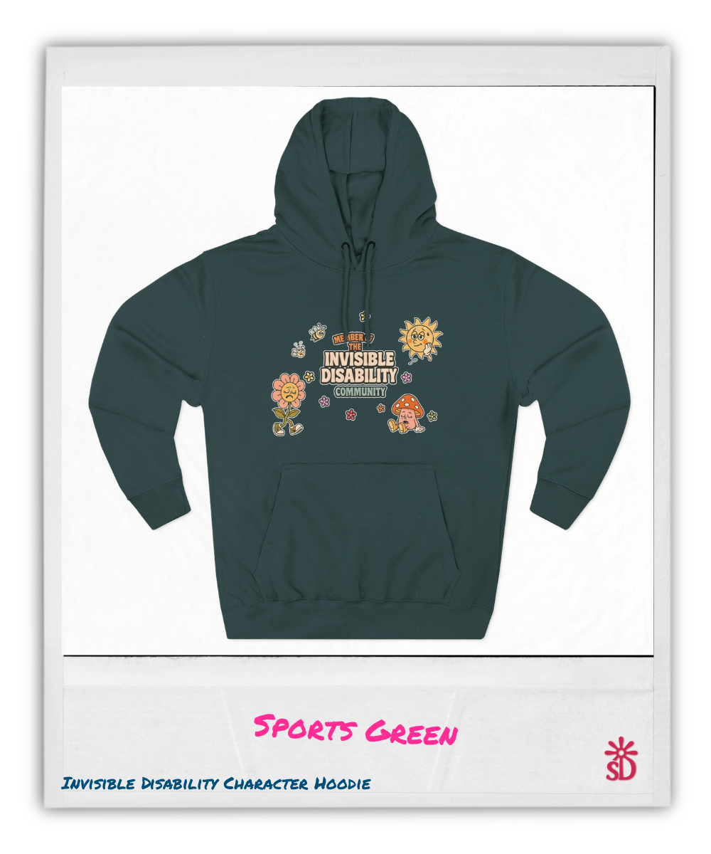 Invisible Disability Flower Hoodie, Cozy Fleece Sweatshirt, Gift for Awareness, Comfortable Everyday Wear, Unique Floral Design