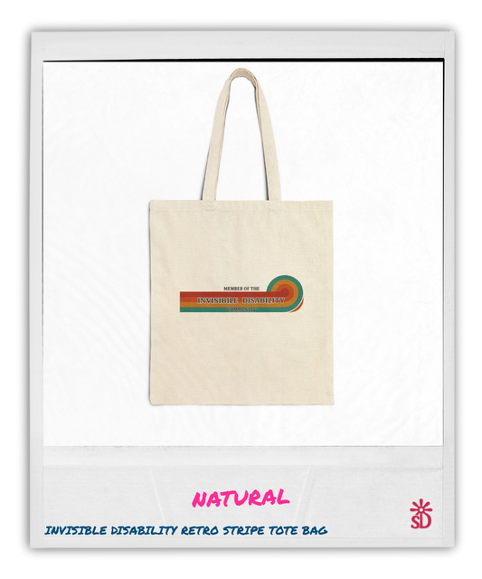 Invisible Disability Retro Stripe Tote Bag