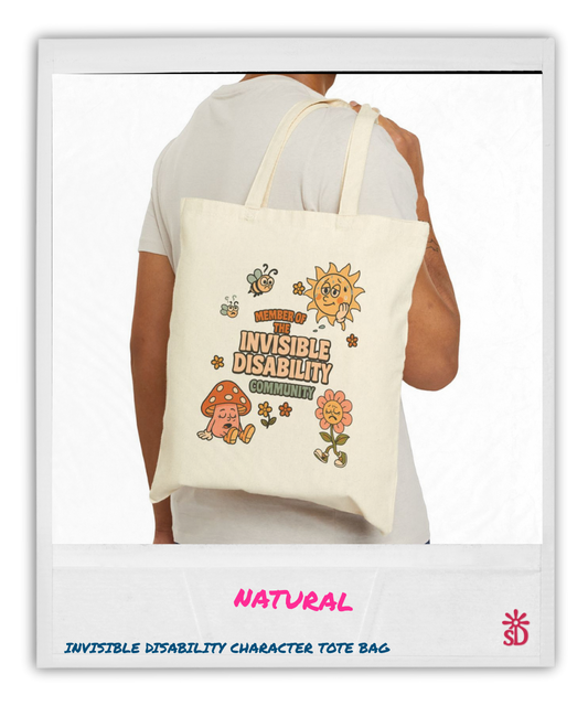 Invisible Disability Community Tote- Retro Character Design